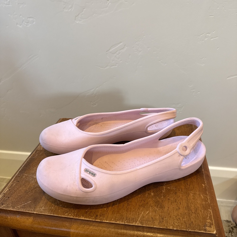 Crocs Olivia Womens Slingback Size 10 Pink‎ Casual Slip On Flat Shoes